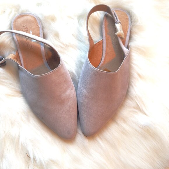 Women Madewell pointy toe The Remi Slingback Flat In Suede Sz 7 - Picture 5 of 8